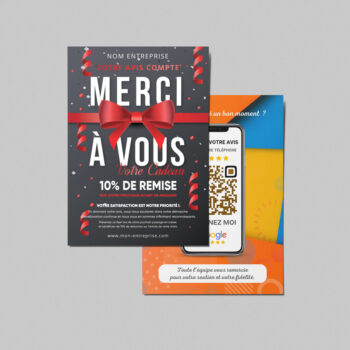 QR Code imprimé sur un Flyer A6 pour rediriger vers une page Google My Business